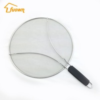 Écran anti-éclaboussures en acier inoxydable de 13 pouces pour poêle à frire, protection d'huile de cuisson, écologique, avec logo personnalisé, doré, vente en gros OEM, qualité supérieure