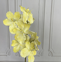 Realistiche handgemaakte kunstmatige orchidee bloem zijden bloemblaadjes Vanda enkele steel bloemdecoratie voor bruiloften, huis en evenementen