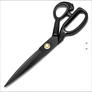 Tijeras de sastre profesionales grandes de acero al manganeso de 8, 9, 10, 11, 12 pulgadas, negras, WKC-K-1, de grado profesional, diseñadas para uso doméstico y de confección. - Product Image 6