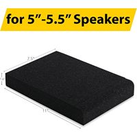 Sound Addicted - Pads d'isolation pour moniteurs de 1,6 pouce d'épaisseur et 5 pouces de diamètre, paire, mousse acoustique haute densité, noirs, accessoires audio pour enceintes