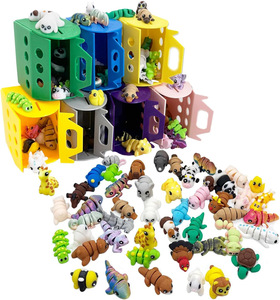 FUSEJOY Ensemble de figurines miniatures Animal Crossing imprimées en 3D en plastique, jouets flexibles mignons et décorations de bureau, modèle 3D-Zoo-2 - Product Image 5