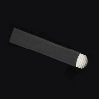 Aiguilles à Microblading noires 18U de 0.20mm, 1 pièce, matériel pour pistolet de tatouage des sourcils, en forme de U, pour formation au tatouage