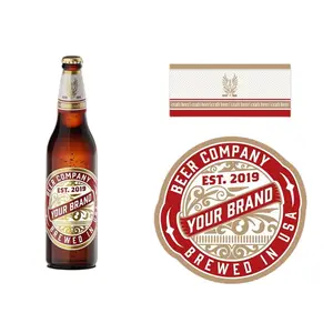 High quality cheap price Heat Sensitive transparent film laser paper embossed metal round beer label