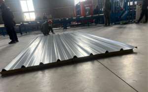 Ligne de production de panneaux sandwich en mousse de polystyrène EPS, laine de roche à profil personnalisé, machine à panneau sandwich en continu à froid - Product Image 6