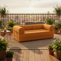 Canapé en velours en forme de L, style minimaliste moderne, pour salon, appartement compact, location, pliable, convertible en lit