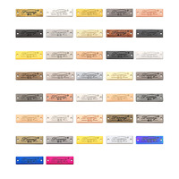 Étiquette métallique personnalisée en alliage de zinc découpée au laser, respectueuse de l'environnement, avec logo lettre brodé, accessoires de quincaillerie et étiquette cousue
