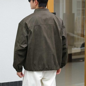 เสื้อแจ็คเก็ตโค้ชแบบมีปกสำหรับผู้ชาย ผ้าวิสโคส 69% ไนลอน 28% สแปนเด็กซ์ 3% บุซับใน แจ็คเก็ตกันลมลำลอง ทรงหลวม ชายเสื้อมีเชือกผูก แขนยาว - Product Image 4