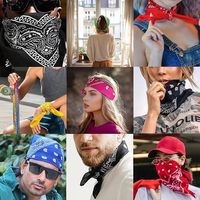 Bandanas en coton à haute densité de fils, motif cachemire, double face, doux et respirant, grand foulard carré pour hommes et femmes, idéal pour l'extérieur et le style cowboy.
