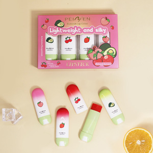 OEM Soin des lèvres 4 pièces Bouteille de fruits Saveur de fruits Hiver Rouge à lèvres hydratant résistant aux fissures - Product Image 1