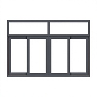 Ventana Corredera de Aleación de Aluminio con Malla de Acero Inoxidable, Diseño Moderno de Ventana Panorámica de Vidrio para Casa