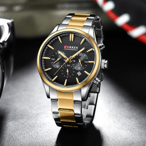 CURREN 8446 <b>Watches</b> Gold Black Stainless Steel Chronograph <b>Watch</b> <b>Men's</b> Sports Small Three Needle Quartz <b>Mens</b> Wristwatch for <b>Men</b> - Product Image 3