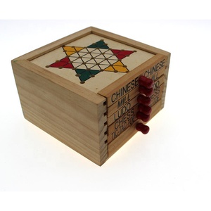 Bán Chạy Bộ Cờ Vua Mini Du Lịch Bằng Gỗ 5 Trong 1 Hộp Trò Chơi Cờ Bàn Tic Tac Toe Bộ Cờ Đam Trung Quốc - Product Image 2