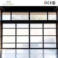 Porte de garage pliante en verre moderne de qualité professionnelle Multishades, 5 mm, avec dessus en aluminium, moteur de marque chinoise, garantie 5 ans, extérieur