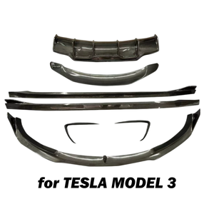 Nouveau kit carrosserie compact en fibre de carbone pour <span class=keywords><strong>Tesla</strong></span> <span class=keywords><strong>Model</strong></span> <span class=keywords><strong>3</strong></span> V-<span class=keywords><strong>Model</strong></span> : Lame avant, jupes latérales, aileron arrière, lames arrière – Amélioration fabriquée en Chine - Product Image 1