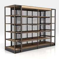 Étagère à vin métallique double face robuste pour usage commercial, présentoir à liqueurs multi-niveaux, couleur personnalisée, utilisation en vente au détail