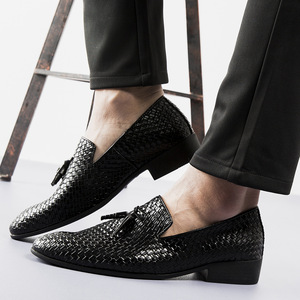 Scarpe da Uomo Nere Intrecciate in Pelle PU per Guida e Cerimonia - Product Image 4