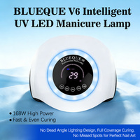 Lámpara de Uñas LED UV BLUEQUE V6, Construcción de Plástico y Metal, Enchufe Europeo, Temporizador Automático (30-120s), Bajo Ruido, para Hogar y Salón