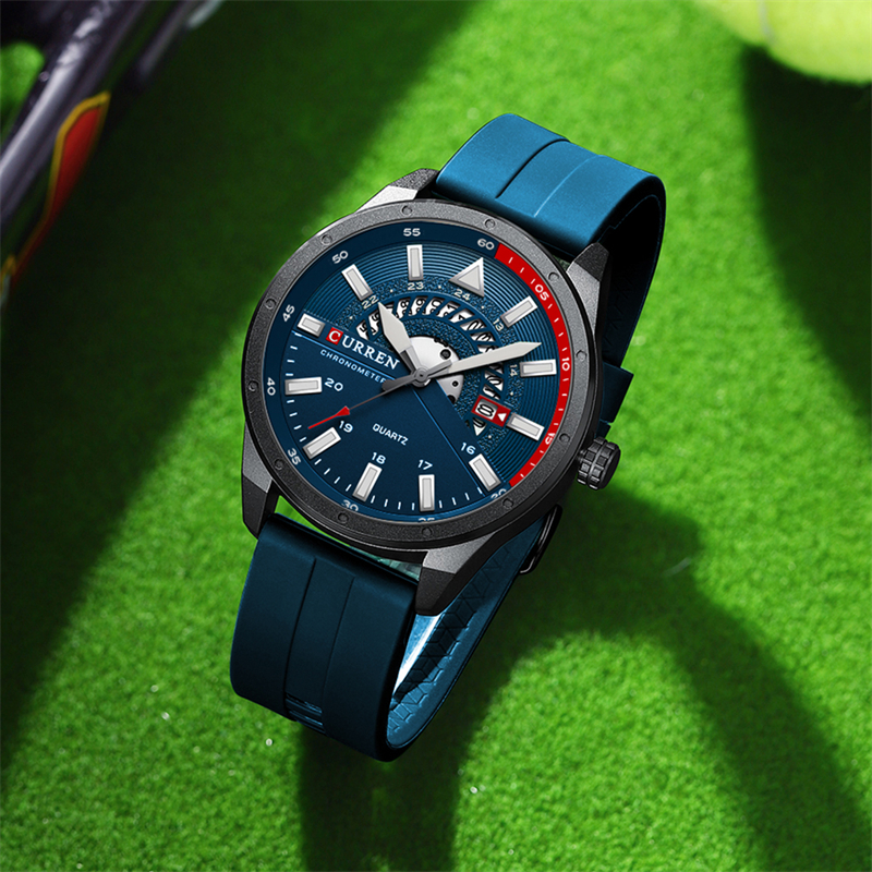 CURREN 8421 Hommes Montres Top Marque De Luxe Montre À Quartz Hommes Mode Casual Bracelet En Cuir Horloge Petit Cadran Décoration Sport Montre