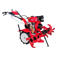 Equipamento de maquinaria agrícola, cultivador diesel com duas rodas potência mini tiller 6 hp trator de caminhada