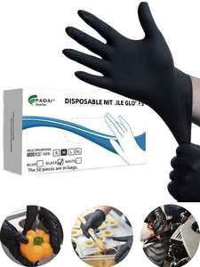 Gants d'examen en <span class=keywords><strong>nitrile</strong></span> noir, vente en gros d'usine, 4g, sans poudre, pour l'alimentation et le tatouage, gants de sécurité - Product Image 2