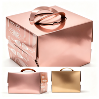 Emballage pour desserts, pâtisserie, boîte à gâteaux, boîte cadeau en carton pliable, boîte à pizza en carton doré de luxe, écologique et recyclable