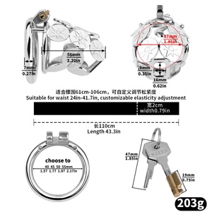 Jaula de Castidad Larga FRRK Sun Serpent para Hombre, Dispositivo de Castidad con Anillos para el Pene, Restricción Eréctil - Product Image 6