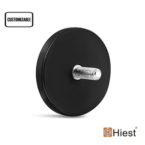 Mạnh mẽ Neodymium N35 lớp nam châm cơ sở với M6 ren đinh tán và các loại hạt cao su màu đen tráng cờ nam châm gắn kết cơ sở - Product Image 2