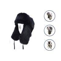 0-902-R2 Ruso Ushanka Invierno Sombrero de esquí al aire libre Piel de conejo transpirable para viajes y deportes