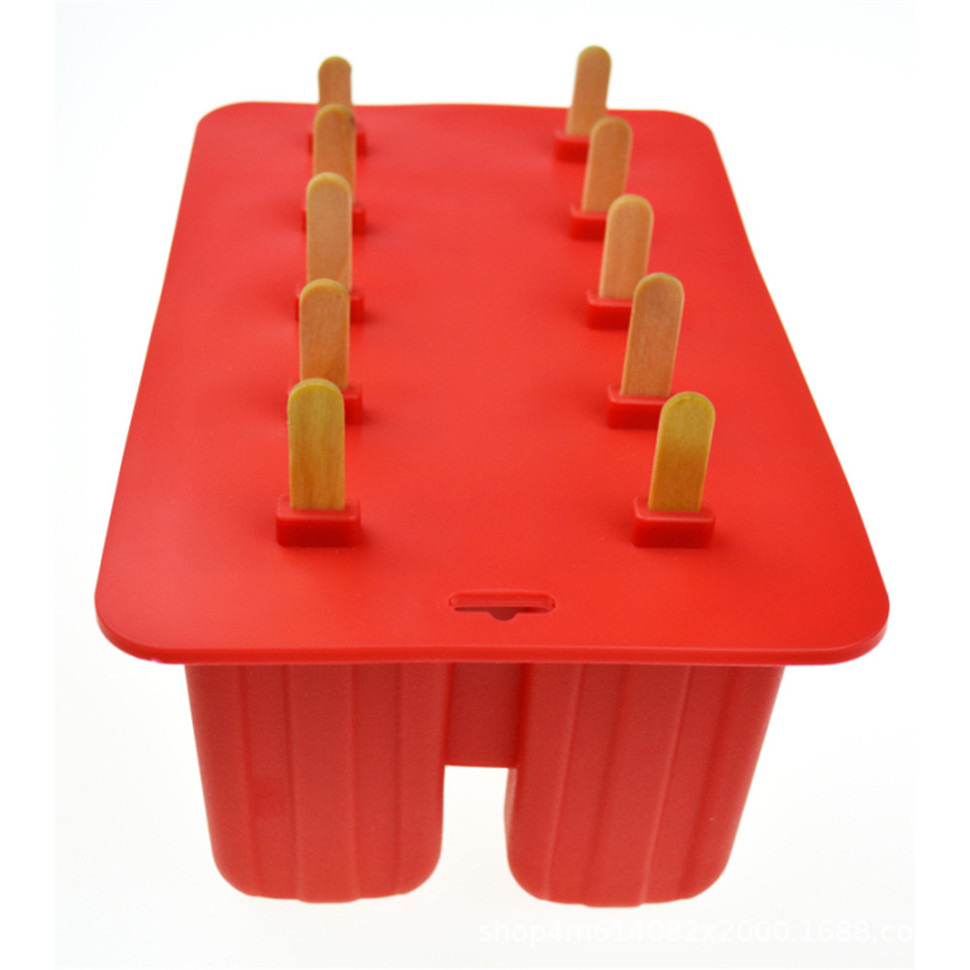 10 полостей DIY квадрат Силиконовый поднос кубика льда с крышкой желе льда прессформы