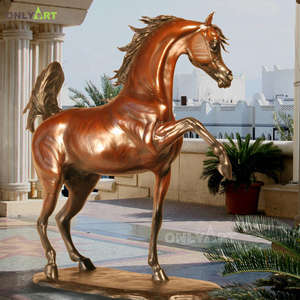 Escultura de caballo árabe de bronce para decoración, escultura personalizada de tamaño antiguo de la vida, para parque temático - Product Image 1