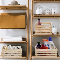 Caisses en bois-Boîtes de rangement en vinyle en bois non fini de différentes tailles