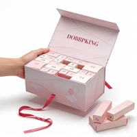 Vente en gros d'usine, coffret cadeau de Noël de luxe personnalisé, calendrier de l'avent beauté, 24 tiroirs, fermeture magnétique, emballage cosmétique