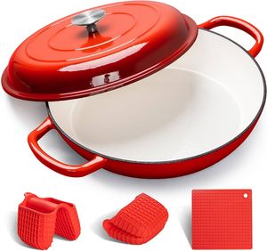 Súp truyền thống nấu ăn nồi tròn bao phủ Hà Lan lò tráng men gang nông soong món ăn Pan với nắp - Product Image 1