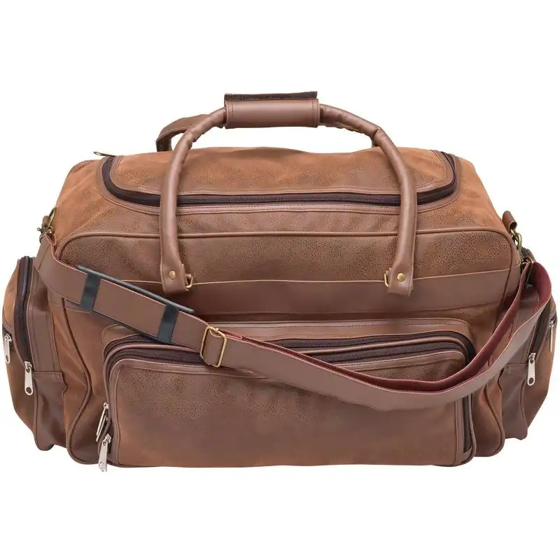 शीर्ष विक्रेता 24'' फैशनेबल यात्रा के लिए पॉलिएस्टर अस्तर के साथ नकली चमड़े का टोट बैग अनुकूलन योग्य नरम पु चमड़ा यात्रा डफ़ल