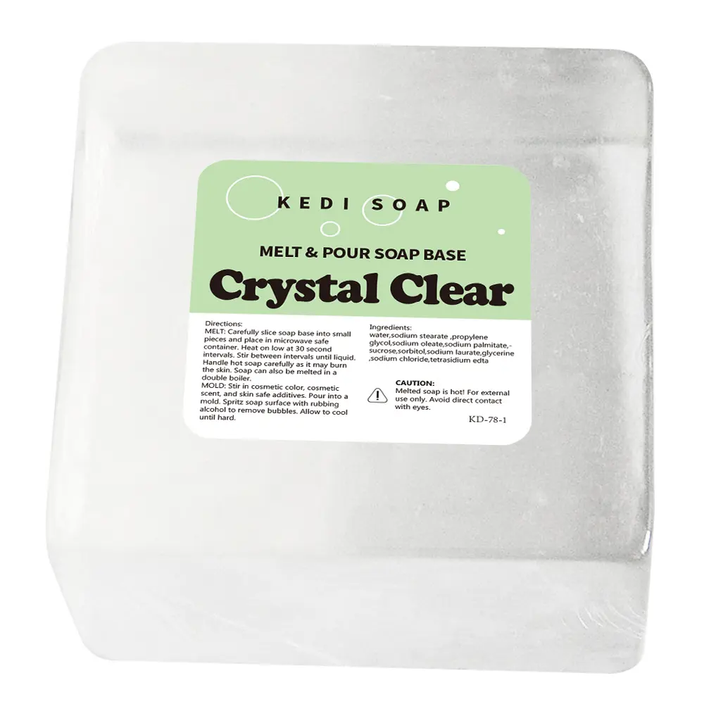 KD-78-1 klare Kristalls chmelze und Gieß seifen basis 10 Kilogramm Packung Schweiß arme organische transparente Seifen basis