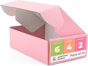 Centre de panneau de tapis, 6x4x2 petite boîte rose d'expédition, boîte de couvercles robustes d'enveloppe imperméable pour le courrier de petite entreprise, <span class=keywords><strong>parfum</strong></span>, cadeau - Product Image 3