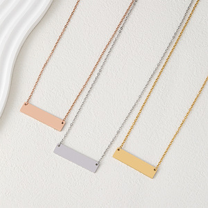 공장 재고 스테인리스 스틸 목걸이 블랭크 레이저 각인 컬러 인쇄 재료 휴일 선물 각인 - Product Image 1