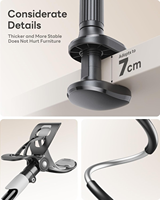 Support de téléphone flexible à col de cygne de 75 cm avec angle réglable à 360° et pince sécurisée pour le tournage sur lit, bureau et plusieurs appareils