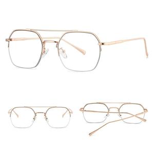 Gafas de Sol Modernas con Marco Semi-Cuadrado y Diseño de Doble Puente Metálico, <span class=keywords><strong>Lentes</strong></span> Fotocromáticas con Protección <span class=keywords><strong>Anti</strong></span>-<span class=keywords><strong>Luz</strong></span> <span class=keywords><strong>Azul</strong></span> para Uso en Interiores y Exteriores, 2025 - Product Image 6