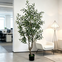Dekorative Blumen, Kränze und Pflanzen, Künstliche Olivenbäume, Künstliche Bäume im Topf für Innen und Außen, Bar- und Hausdekoration, Hochzeitsgeschenk