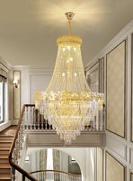 Lustres en cristal contemporains, plafonniers de luxe, luminaires suspendus à LED pour plafonds hauts
