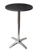Table de bar pliable en aluminium et acier inoxydable haute pour pique-nique, résistante aux UV, ronde, bon marché