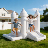 Vente directe d'usine, château gonflable blanc, château rebondissant blanc avec toboggan pour les fêtes d'enfants, en plein air ou en intérieur