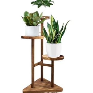Soporte de madera maciza para flores, 34 pulgadas de alto, 14 pulgadas de diámetro, estante giratorio de cuatro niveles para exhibir plantas en interiores, para sala de estar, balcón, decoración de jardín - Product Image 3