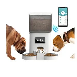 Control remoto automático para gatos, alimentadores para perros y gatos de 6L, dispensador de alimentos secos con cuencos dobles, novedad de 2022