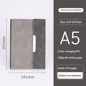 Carnet de notes professionnel en cuir PU promotionnel, agenda à trois volets, 100 feuilles, reliure cousue, fermeture magnétique, logo personnalisé, usage bureautique - Product Image 3