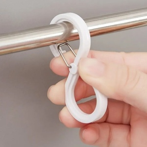 S Shape <b>Hook</b> Lock Hanging Bathroom Simple Plastic Bag Towel <b>Curtain</b> <b>Hook</b> Windproof Safety Buckle Small Coating Metal <b>Hook</b> - Product Image 6