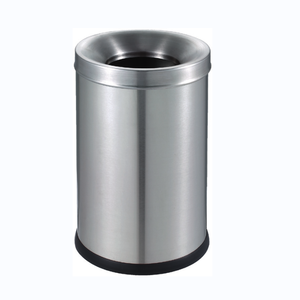 Stainless steel single layer hotel room dustbin