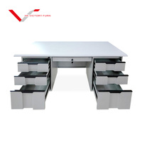 Bureau en acier laminé à froid, table de bureau au design moderne, table d'ordinateur en métal pour la maison, l'école et le bureau, bureau d'étude avec tiroirs