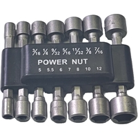 Jeu de 14 pièces de forets à écrou électrique 1/4 \ "à entraînement hexagonal Compatible métrique SAE clé à douille vis Chrome Impact Socket Tools-006